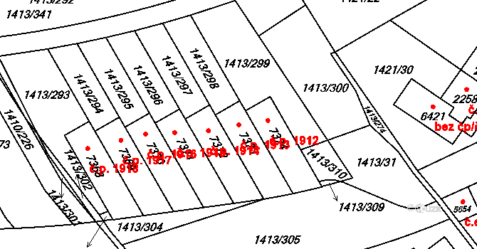 Beroun-Město 1913, Beroun na parcele st. 7373 v KÚ Beroun, Katastrální mapa
