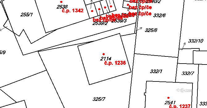 Milevsko 1236 na parcele st. 2114 v KÚ Milevsko, Katastrální mapa