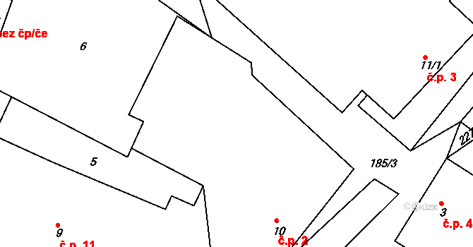 Veselice 2, Havlíčkův Brod na parcele st. 10 v KÚ Veselice u Havlíčkova Brodu, Katastrální mapa