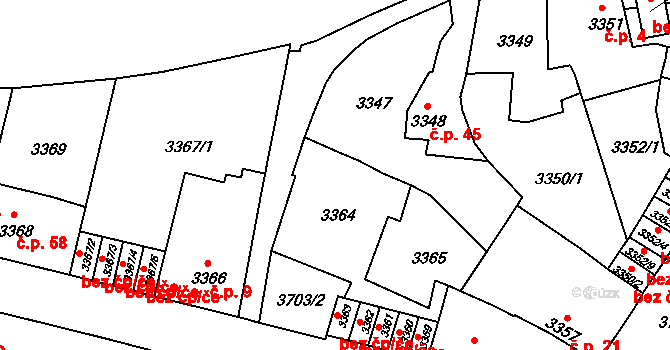 Vrchlice 5, Kutná Hora na parcele st. 3364 v KÚ Kutná Hora, Katastrální mapa