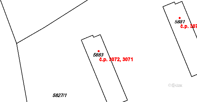 Kročehlavy 3071,3072, Kladno na parcele st. 5883 v KÚ Kročehlavy, Katastrální mapa