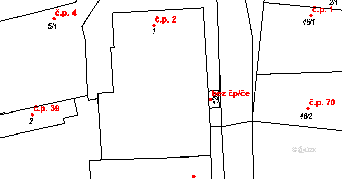 Kolešov 2 na parcele st. 1 v KÚ Kolešov, Katastrální mapa