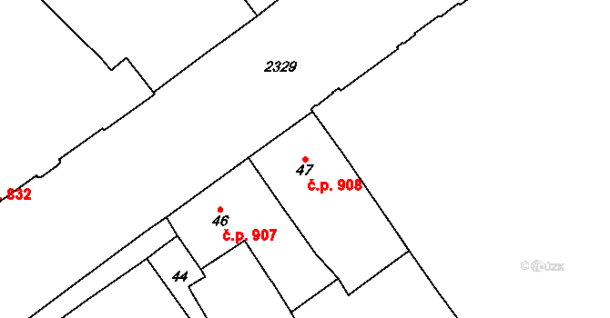 Nové Město 908, Praha na parcele st. 47 v KÚ Nové Město, Katastrální mapa