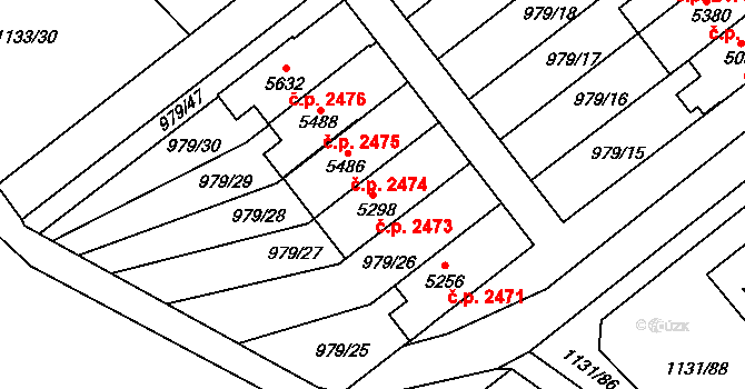 Dvůr Králové nad Labem 2473 na parcele st. 5298 v KÚ Dvůr Králové nad Labem, Katastrální mapa