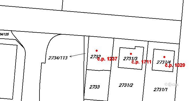 České Budějovice 7 1237, České Budějovice na parcele st. 2732 v KÚ České Budějovice 7, Katastrální mapa