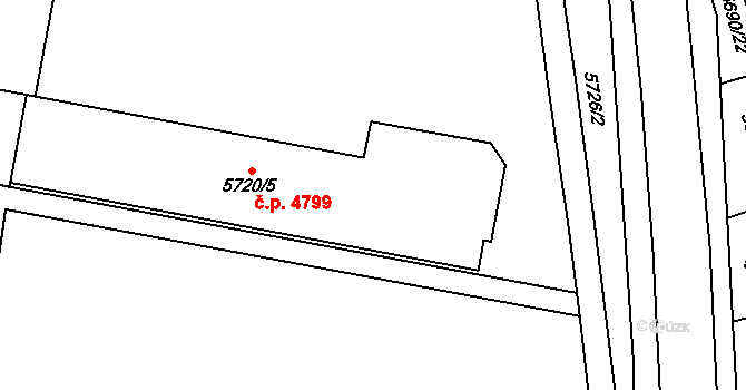 Jihlava 4799 na parcele st. 5720/5 v KÚ Jihlava, Katastrální mapa