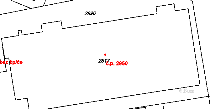 Šumperk 2950 na parcele st. 2513 v KÚ Šumperk, Katastrální mapa