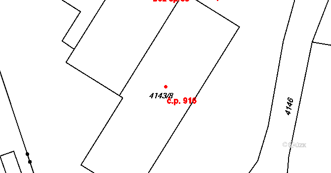 Fryštát 916, Karviná na parcele st. 4143/8 v KÚ Karviná-město, Katastrální mapa