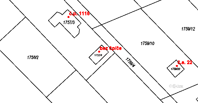 Jablunkov 41350146 na parcele st. 1757/4 v KÚ Jablunkov, Katastrální mapa