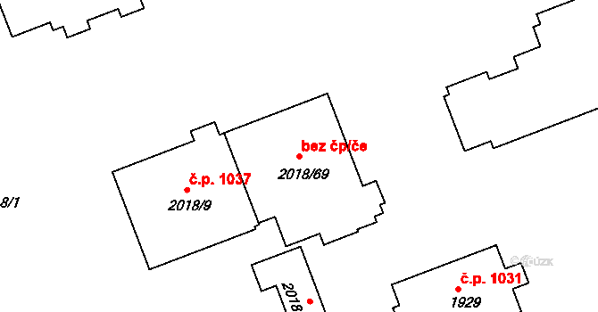 Třinec 46581146 na parcele st. 2018/69 v KÚ Třinec, Katastrální mapa