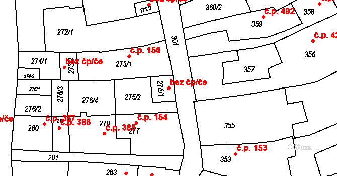 Třešť 54669146 na parcele st. 275/1 v KÚ Třešť, Katastrální mapa