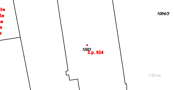 Hronov 924 na parcele st. 1083 v KÚ Hronov, Katastrální mapa