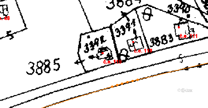Byšičky 119, Lysá nad Labem na parcele st. 3392 v KÚ Lysá nad Labem, Katastrální mapa