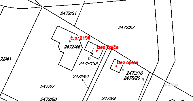 Litoměřice 86196146 na parcele st. 2472/133 v KÚ Litoměřice, Katastrální mapa