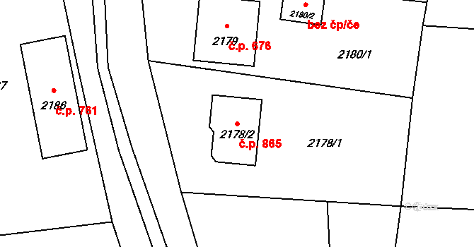 Skřečoň 865, Bohumín na parcele st. 2178/2 v KÚ Skřečoň, Katastrální mapa