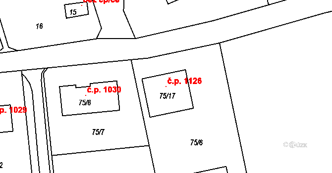 Dolní Těrlicko 1126, Těrlicko na parcele st. 75/17 v KÚ Dolní Těrlicko, Katastrální mapa