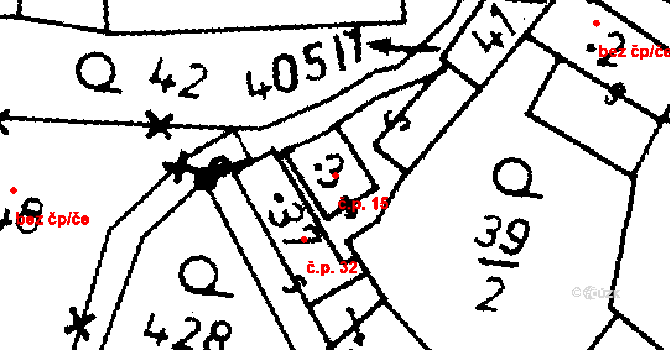 Pacelice 15, Škvořetice na parcele st. 3 v KÚ Pacelice, Katastrální mapa