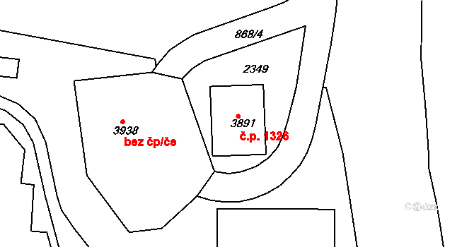 Horka-Domky 1326, Třebíč na parcele st. 3891 v KÚ Třebíč, Katastrální mapa