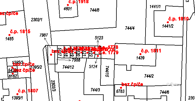 Cheb 1778 na parcele st. 5123 v KÚ Cheb, Katastrální mapa