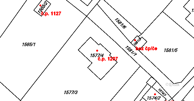 Vratimov 1207 na parcele st. 1577/4 v KÚ Vratimov, Katastrální mapa