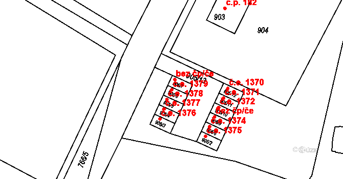 Kopřivnice 1379 na parcele st. 905/6 v KÚ Kopřivnice, Katastrální mapa