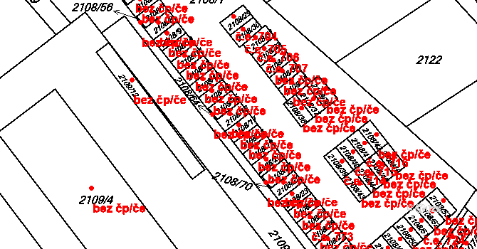 Teplice 39137147 na parcele st. 2108/17 v KÚ Teplice-Trnovany, Katastrální mapa