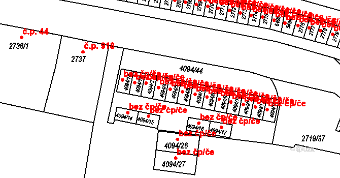 Litoměřice 41086147 na parcele st. 4094/5 v KÚ Litoměřice, Katastrální mapa