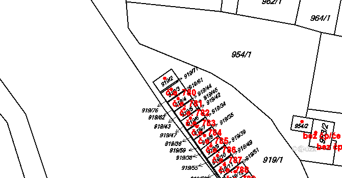 Pudlov 781, Bohumín na parcele st. 919/3 v KÚ Pudlov, Katastrální mapa