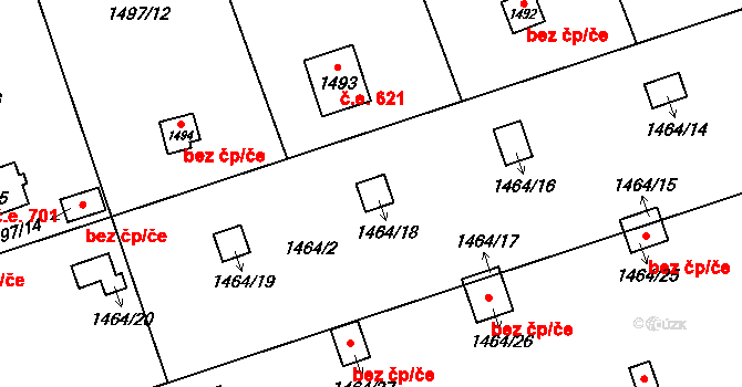Praha 46850147 na parcele st. 1464/18 v KÚ Řeporyje, Katastrální mapa