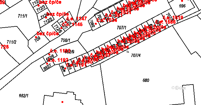 Děčín 47243147 na parcele st. 684 v KÚ Děčín, Katastrální mapa