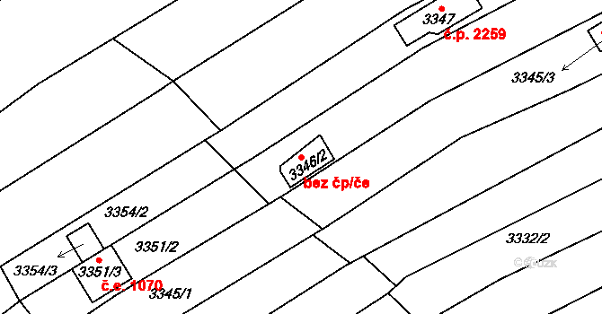 Brno 79088147 na parcele st. 3346/2 v KÚ Řečkovice, Katastrální mapa