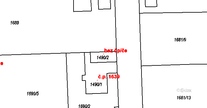 Brandýs nad Labem-Stará Boleslav 118821148 na parcele st. 1490/2 v KÚ Brandýs nad Labem, Katastrální mapa