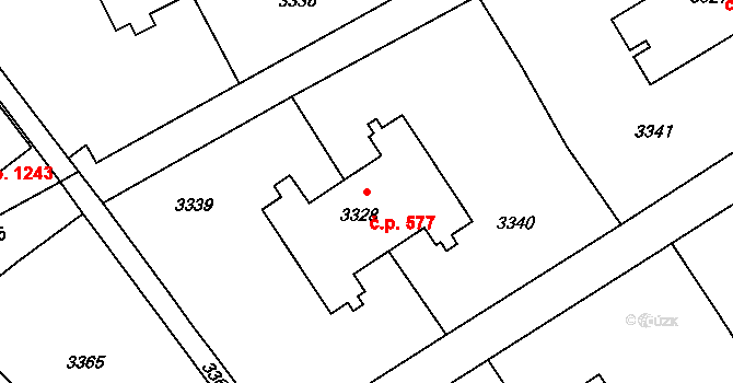 Město 577, Orlová na parcele st. 3328 v KÚ Orlová, Katastrální mapa