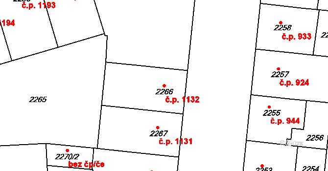 Smíchov 1132, Praha na parcele st. 2266 v KÚ Smíchov, Katastrální mapa