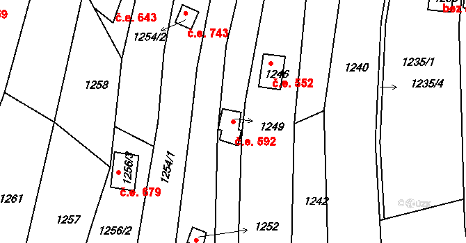 Ostopovice 592, Katastrální mapa
