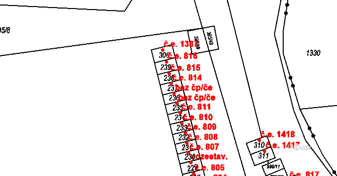 Alexovice 814, Ivančice na parcele st. 237 v KÚ Alexovice, Katastrální mapa