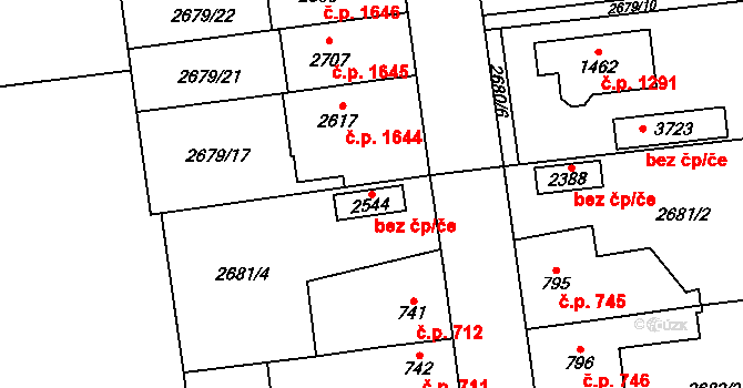 Choceň 39435148 na parcele st. 2544 v KÚ Choceň, Katastrální mapa