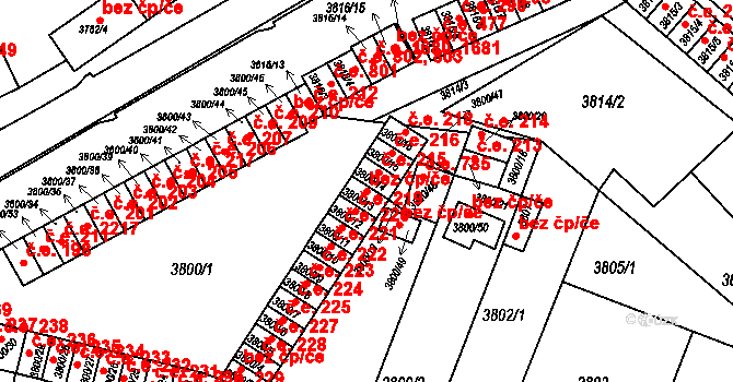 Znojmo 40991148 na parcele st. 3800/13 v KÚ Znojmo-město, Katastrální mapa