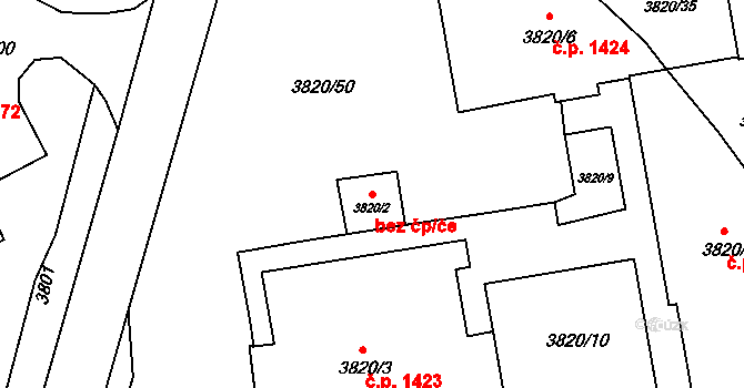 Jirkov 42935148 na parcele st. 3820/2 v KÚ Jirkov, Katastrální mapa