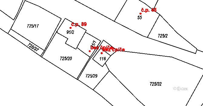 Krokočín 44121148 na parcele st. 116 v KÚ Krokočín, Katastrální mapa