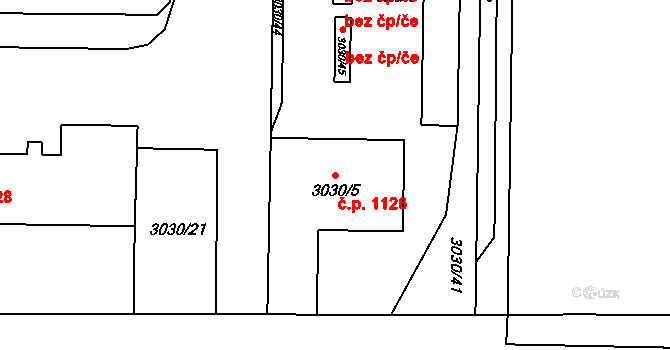 Český Těšín 1126 na parcele st. 3030/5 v KÚ Český Těšín, Katastrální mapa