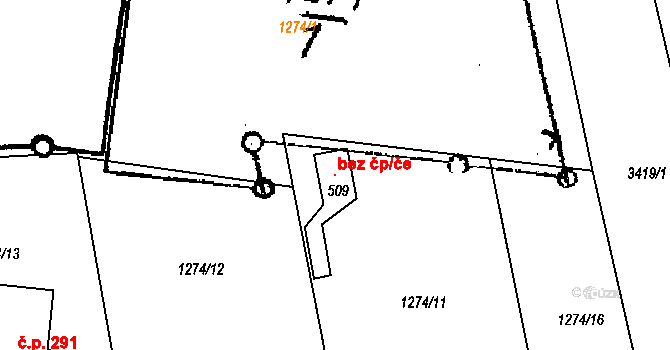Dolní Cerekev 115884149 na parcele st. 509 v KÚ Dolní Cerekev, Katastrální mapa