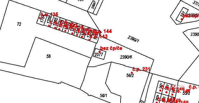 Rosice 39154149 na parcele st. 2077 v KÚ Rosice u Brna, Katastrální mapa