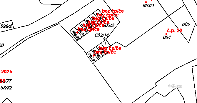 Teplice 39160149 na parcele st. 603/8 v KÚ Sobědruhy, Katastrální mapa