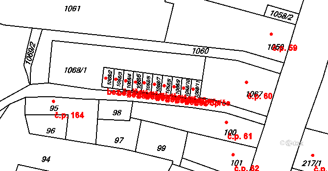 Mimoň 43319149 na parcele st. 1068/8 v KÚ Mimoň, Katastrální mapa