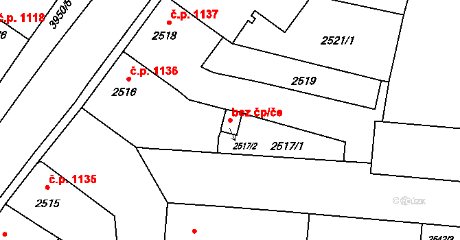 České Budějovice 46890149 na parcele st. 2517/2 v KÚ České Budějovice 7, Katastrální mapa