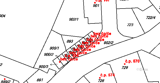 Tachov 48950149 na parcele st. 897 v KÚ Tachov, Katastrální mapa