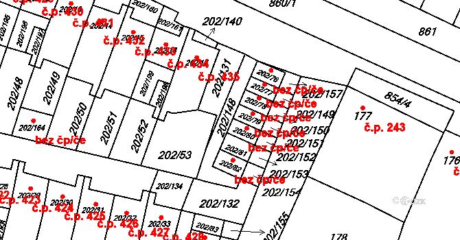 Hevlín 49447149 na parcele st. 202/79 v KÚ Hevlín, Katastrální mapa
