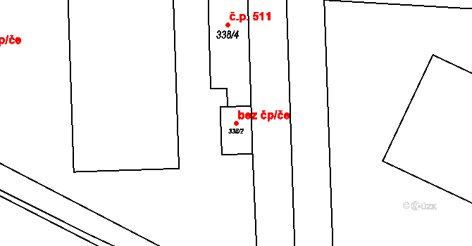 Olomouc 49829149 na parcele st. 338/2 v KÚ Povel, Katastrální mapa