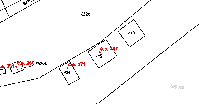 Třebenice 347, Štěchovice na parcele st. 435 v KÚ Štěchovice u Prahy, Katastrální mapa